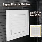 Menfez Banyo Wc Tuvalet Depo Havalandırma Plastik Panjur Beyaz 50x50 Cm