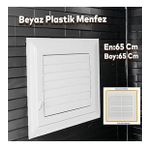 Menfez Banyo Wc Tuvalet Depo Havalandirma Plastik Panjur Beyaz 65X65 Cm