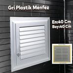 Menfez Banyo Wc Tuvalet Depo Havalandirma Plastik Panjur Gri 40X40 Cm
