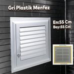 Menfez Banyo Wc Tuvalet Depo Havalandirma Plastik Panjur Gri 55X55 Cm