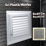 Menfez Banyo Wc Tuvalet Depo Havalandirma Plastik Panjur Gri 60X60 Cm