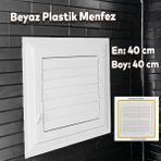Menfez Banyo Wc Tuvalet Havalandırma Plastik Panjur 40X40 Cm Beyaz Renk