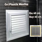 Menfez Banyo Wc Tuvalet Havalandırma Plastik Panjur 45X45 Cm Gri Renk