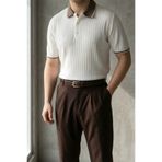 MENOFOURSWEAR Old Money Premium Kısa Kollu Erkek Polo Yaka Triko T-Shirt
