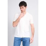 Mentality 4573 Erkek Apaş Yaka Kısa Kol Regular Örme Gömlek Beyaz - 2XL