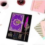 Menuzer Kilitli Günlük Günlüğü Gizli Günlükler Dergi Defter Divit Kalem Seti Kod Kilitli - Çok Renkli