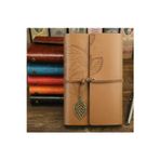 Menuzer Retro Vintage Klasik Deri Kapak Notebook Seyahat Günlüğü Doldurulabilir Eskiz Not Defteri, 165X220Mm