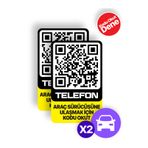 MEO Teknoloji 2'li Paket - Numarasız Numaratör - QR Kodlu Araç Numaratörü - Araç İçi Park Telefon Numarası (Dikey)