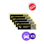MEO Teknoloji 5'li Paket - Numarasız Numaratör - QR Kodlu Araç Numaratörü - Araç İçi Park Telefon Numarası (Yatay)