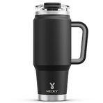 Meoky 32oz Saplı Bardak, Kapaklı ve Pipetli Yalıtımlı Bardak, Paslanmaz Çelik Seyahat Kupası, 24 Saat Soğuk Tutar,%100 Sızdırmaz, Araba Bardak Tutacağına Uyar (Gece)