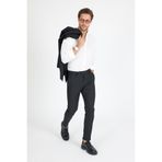 MEOSHE Erkek Premium Siyah Bilek Boy Rahat Kesim Slim Fit Kumaş Pantolon