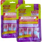 Meow Gourmet Krema Kedi Ödülü, Dana Etli ve Somonlu, Tahılsız, 5 Tüp Içeren 60 Gramlık Paket - 2'li Set