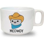 Meowdy Baskılı Seramik Beyaz Kahve Kupası - 1 Adet - 199 ml