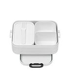 Mepal Bento beslenme kutusu Take A Break beyaz midi – bölmeli beslenme kutusu, 4 tereyağı ekmeği için uygundur, TPE/pp/abs, 0 mm
