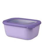 Mepal Cirqula çok amaçlı kase dikdörtgen Nordic lilac – 1500 ml – Stok kutusu, buzdolabı kutusu, derin dondurucu, mikrodalga fırın kabı ve kapaklı servis kasesi olarak kullanılabilir