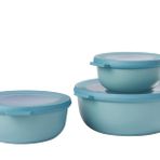 Mepal - Cirqula çok amaçlı kase seti, 3 parça, yuvarlak, Nordic green – 350, 750 ve 1250 ml – saklama kutusu, buzdolabı kutusu, derin dondurucu, mikrodalga fırın ve servis kasesi olarak kullanılabilir