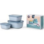 Mepal Cirqula Rectangular Blue 500+1000+2000 3'lü Saklama Kabı