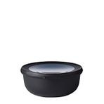 Mepal Cirqula yuvarlak çok amaçlı kase – Nordic black – 750 ml hacim – çıkarılabilir kapaklı – kırılmaz malzeme – sızdırmaz – derin dondurucuya uygun – bulaşık makinesinde yıkanabilir