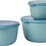 Mepal - Çok amaçlı Cirqula Round 3 parçalı set – kapaklı saklama kabı – saklama kutusu, buzdolabı, derin dondurucu ve mikrodalga fırın kabı olarak uygundur – 500 ml, 1000 ml ve 2000 ml – Nordic Green