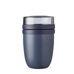 Mepal Ellipse Nordic Denim yemek kabı, 500 ml pratik termal yemek kabı, yoğurt bardağı, yemek uzun süre sıcak veya soğuk tutar, plastik, 500 + 200 ml