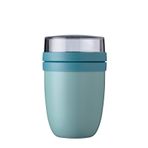 Mepal Ellipse Nordic Green yemek kabı, 500 ml pratik termal yemek kabı, yoğurt bardağı, to go kupa, yemekleri uzun süre sıcak veya serin tutar, plastik, 500 + 200 ml