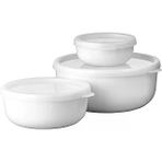Mepal Lumina Saklama Kutusu, 3 Parçalı Set, Buzdolabı, Derin Dondurucu, Buharlı Pişirme Mikrodalga Fırın Için Kapaklı Saklama Kapları, 250 Ml, 750 Ml 1500 Ml – Beyaz