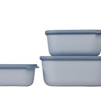 Mepal – Multi Bowl Cirqula 3 Parça Set - Kapaklı Gıda Saklama Kabı - Buzdolabı ve Dondurucu, Mikrodalga Kabı ve Servis Tabağı için Hava Geçirmez Saklama Kutusu olarak uygundur - 750, 1500, 3000ml