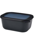 Mepal - Multi Bowl Cirqula Rectangular - Kapaklı saklama kabı - Buzdolabı için hava geçirmez saklama kutusu, mikrodalga fırın kabı ve saklama kabı olarak uygundur - 1500 ml - Nordic Black