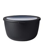 Mepal - Multi Bowl Cirqula Round - Kapaklı Saklama Kabı - Buzdolabı için Hava Geçirmez Saklama Kutusu Olarak Uygundur, Mikrodalga Fırın ve Saklama Kabı Olarak - 3000 ml - Nordic Black