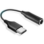 Mepsies USB C - 3,5 mm jak adaptörü, USB C kulaklık adaptörü, USB C Aux ses adaptörü, Samsung Galaxy S22 S21 S20 Note20 A73 A53 A33, Huawei, Google Pixel ve daha fazlası ile uyumlu, siyah