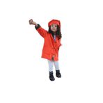 Meqlife Kız Çocuk Kışlık Kaşe Kaban - Orange 3-4 YAŞ