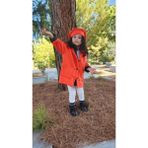 Meqlife Kız Çocuk Kışlık Kaşe Kaban - Orange - 9 - 10 Yaş