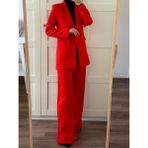 Meqlife Uzun Bol Paça Takım Elbise Red - Kırmızı - 36