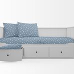 MER-TİM 60x120 Lastikli Ranforce Bebek Çarşaf Takımı-Mavi Yıldızlı (Mavi / 60 cm)
