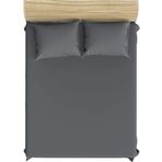 Mer-Tim Pamuklu Ranforce Kumaş Çift Kişilik Lastikli Çarşaf Takımı 200x200 - Koyu Gri (Koyu Gri / 180x200)
