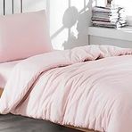Mer-Tim Tek Kişilik Pamuklu Ranforce Lastikli Nevresim Takımı 160x220 - Toz Pembe