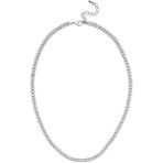 Merano Design 4mm Zirkon Taşlı Mekik Su Yolu Kolye Bronz Metal 40+5 cm Uzunluk Kadınlar İçin