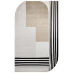 Merano Mrn 05 Cream Gold Geometrik Desenli Yüksek Kalite Sık Dokuma Salon Halısı, Beyaz - Ekru Tonları, 160 x 230