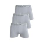 Mercan 3'lü Erkek Pamuklu Likralı Premium Esnek Kumaş Gri Boxer