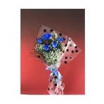 Mercan - 5 Mavi Gül Buketi - Özel Aranjman Hediyelik Kesme Canlı Çiçek BALFLOWERDESİGN-3232