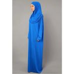 Mercan Hijab Mercan Tek Parça Pratik Namaz Elbisesi - Indigo Mavi - Standart
