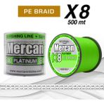 Mercan Pe Örgü Platinum X8 Neon Yeşil Ip 500M Makara Misina - 0,10 mm - 500 m