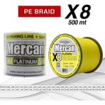 Mercan Pe Örgü Platinum X8 Sarı Ip 500M Misina - 0,26 mm - 500 m