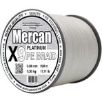 Mercan Pe Örgü Platinum X9 İp 0.09 mm - 500 mt Beyaz Misina
