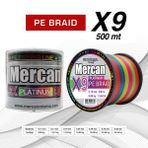 Mercan Pe Örgü Platinum X9 İp 500 m Multıcolour Misina