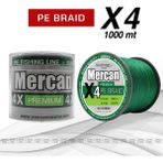 Mercan PE Örgü Premium 4X İp 0.14 mm - 1000 mt Yeşil Misina