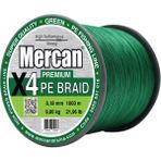 Mercan PE Örgü Premium 4X İp 0.18 mm - 1000 mt Yeşil Misina