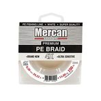 Mercan PE Örgü Premium 4X İp 0.18 mm 19.38 lb 8.80 kg 150 mt Beyaz Makara Misina