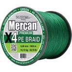 Mercan PE Örgü Premium 4X İp 0.28 mm - 1000 mt Yeşil Misina