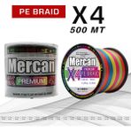 Mercan PE Örgü Premium 4X İp 0.28 mm - 500 mt Multi Colour Misina